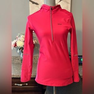 Hind Women's Pink 1/2 Zip Long Sleeve Pullover Hoodie Sweatshirt Running Jacket